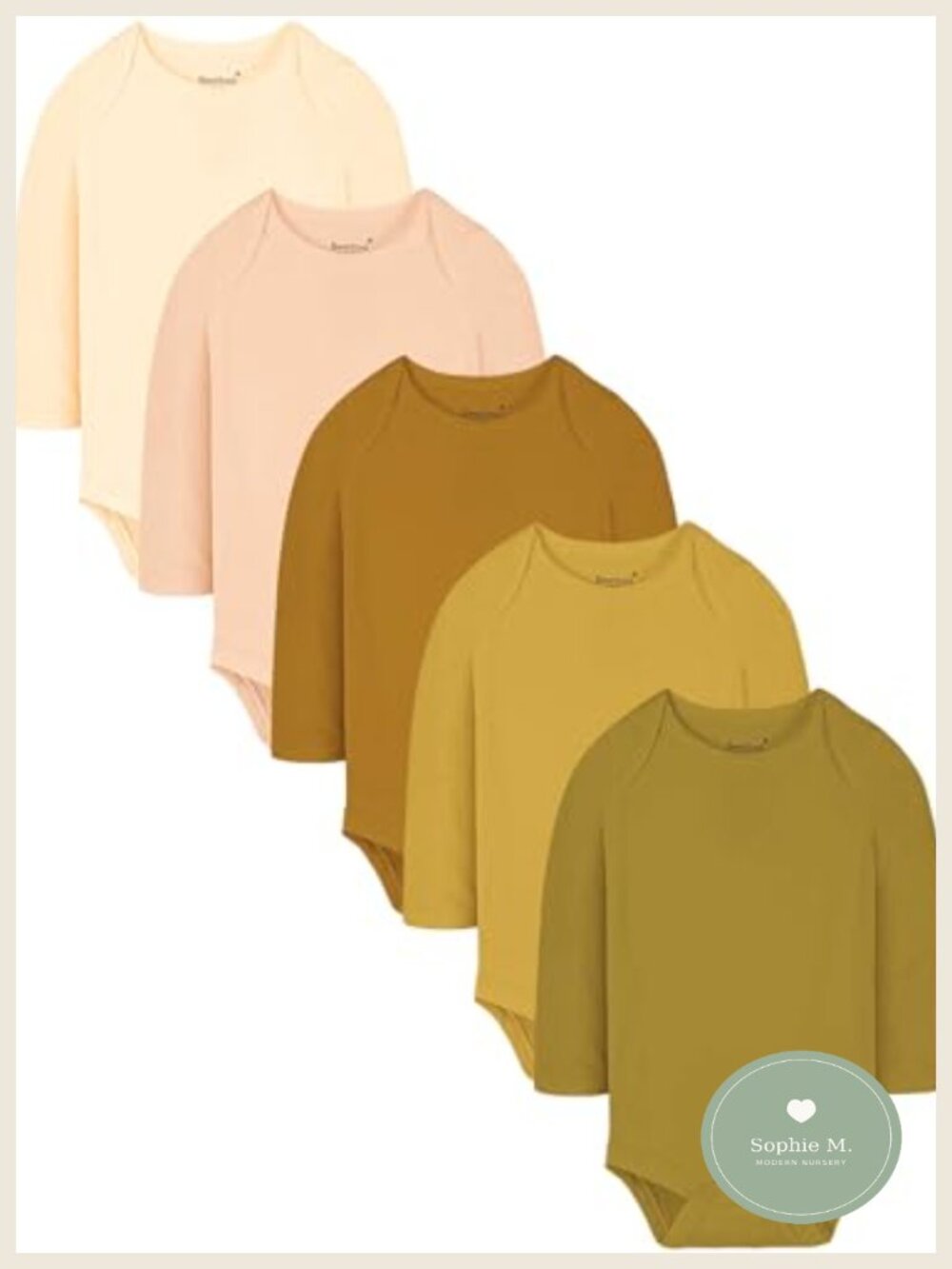 Bamboo Rayon Baby Bodysuit 5-Pack Short & Long Sleeve Snap Closure
